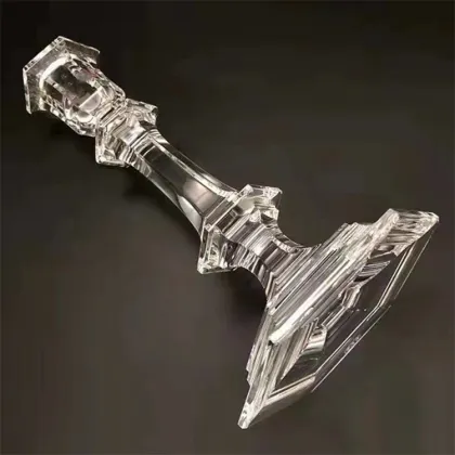 Modern Baccarat Crystal Candle Holders with Laser Logo - Wedding Gift Box for Decoration