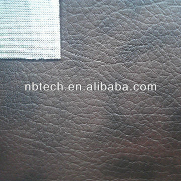 Brown crumpled synthetic pvc leather fabric