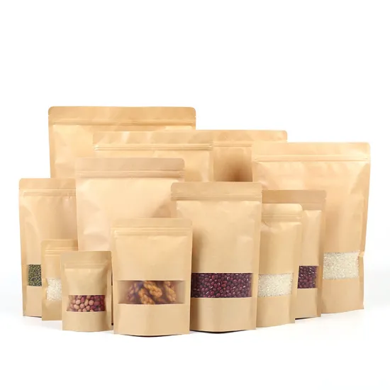 Recycle Kraft Paper Ziplock Biodegradable Kraft Paper Bag