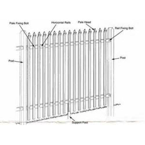 Hàng rào Palisade chống ăn mòn mạ kẽm