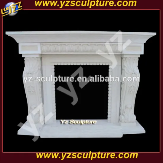 west style white nature stone fireplace mantel for home decoration