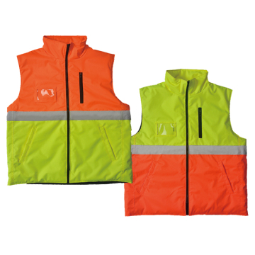 Gilet Hi-vis T / C con un nastro riflettente