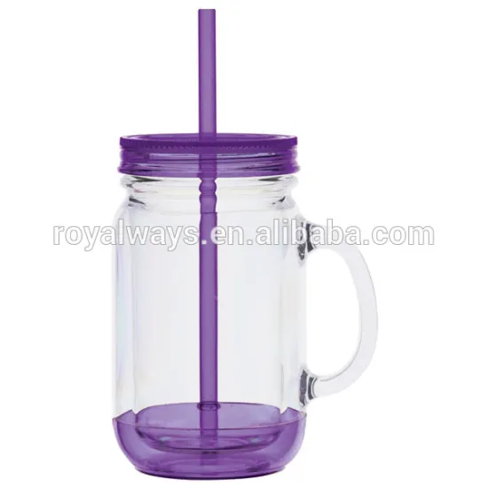 popular personalized 20oz double wall plastic mason jar