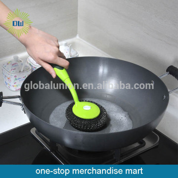 Plastic Handle Pot Brush With Cleaning Ball