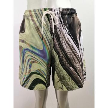 Pintura de tinta y lavado pantalones cortos de playa para hombres