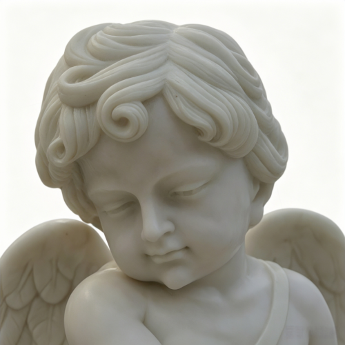 Timeless Handmade Marble Cupid Statue for Lawn Decoration