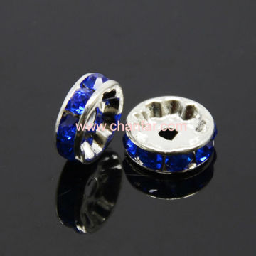 new wholesale rhinestone crystal spacer beads!!Rhinstone rondelle spacers!blue color spacer beads