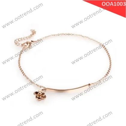 Camellia flower rose golden color anklet , hot sales balance anklet