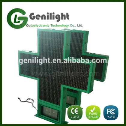 Green Color Attract Customers Green Led PHARMACY Cross Display Illuminated Sign