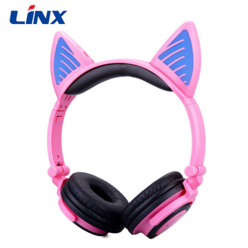 Auriculares estéreo inalámbricos con orejas de animales, auriculares de anime