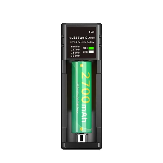 Professional Portable Li-ion Battery Charger with TYPE-C USB Port, LED Display, Compatible for 1-Slot of 18650 & 26650 Batteries, Industrial Grade for Laptop Charging