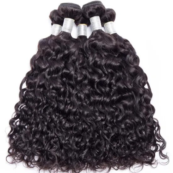 Wholesale Brazilian Water Wave Human Hair Bundles ,Virgin Peruvian Wet and Wavy Hair 4 Bundles Human hair