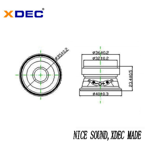 1.5 inch 4Ohm 2W external magnetic speaker driver