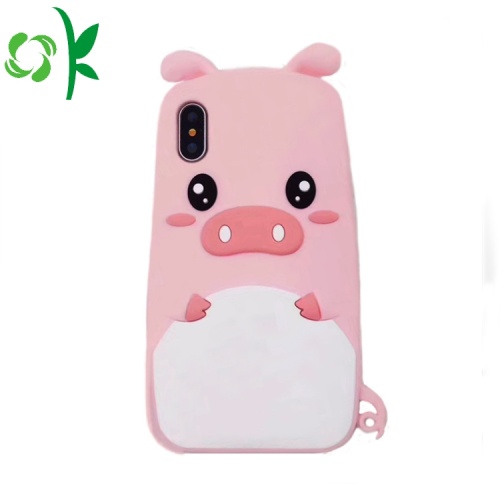 INS Hot Pink Pig zachte siliconen telefoonhoes