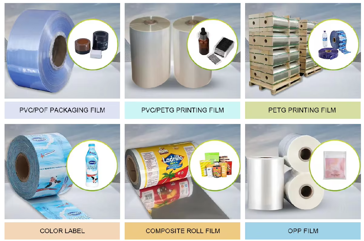 Puncture-Resistant PVC Heat Shrink Band Film Roll with Printing for Beverage Bottles6