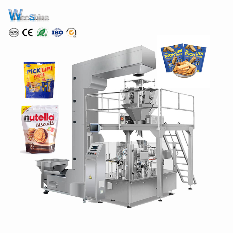 Pagice automatique de biscuit rotatif préalable avec machine d'emballage à fermeture éclair