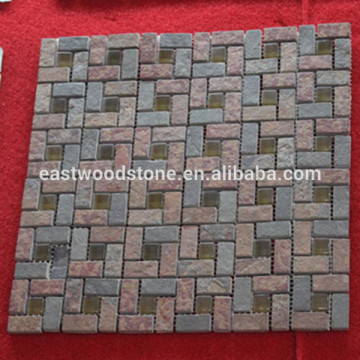 beautiful flower mosaic pattern wall tile