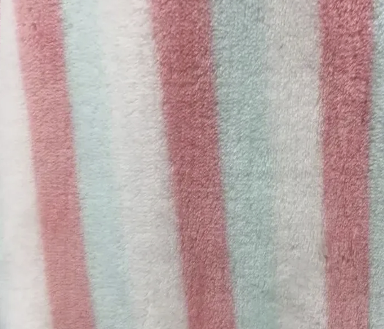 strip printed coral fleece fabric
