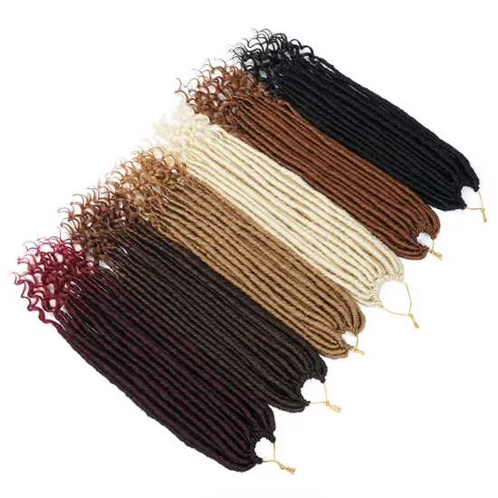 private label Straight Goddess 18" Faux Locs Crochet Braids Natural Synthetic Hair Braiding attachment hair