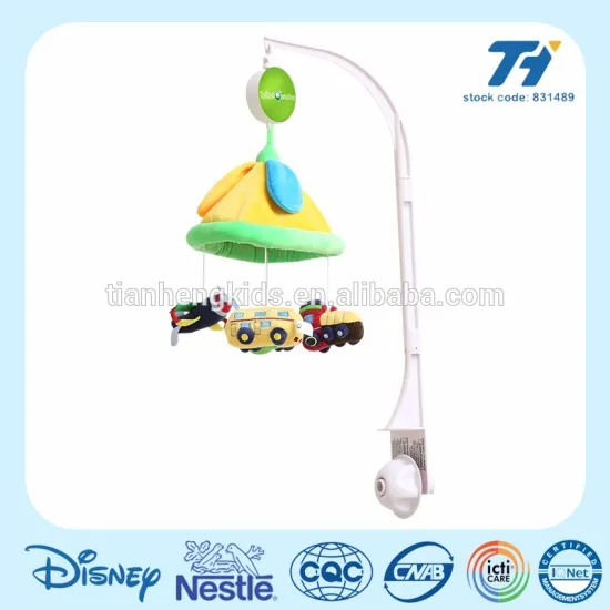Bus plush toy hanging musical mobile with EN71 standard from Disny authorized factory