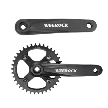 ZUKKA Mountain Bike Crankset 42T Single Speed Aluminum Chainring and Crank Arm