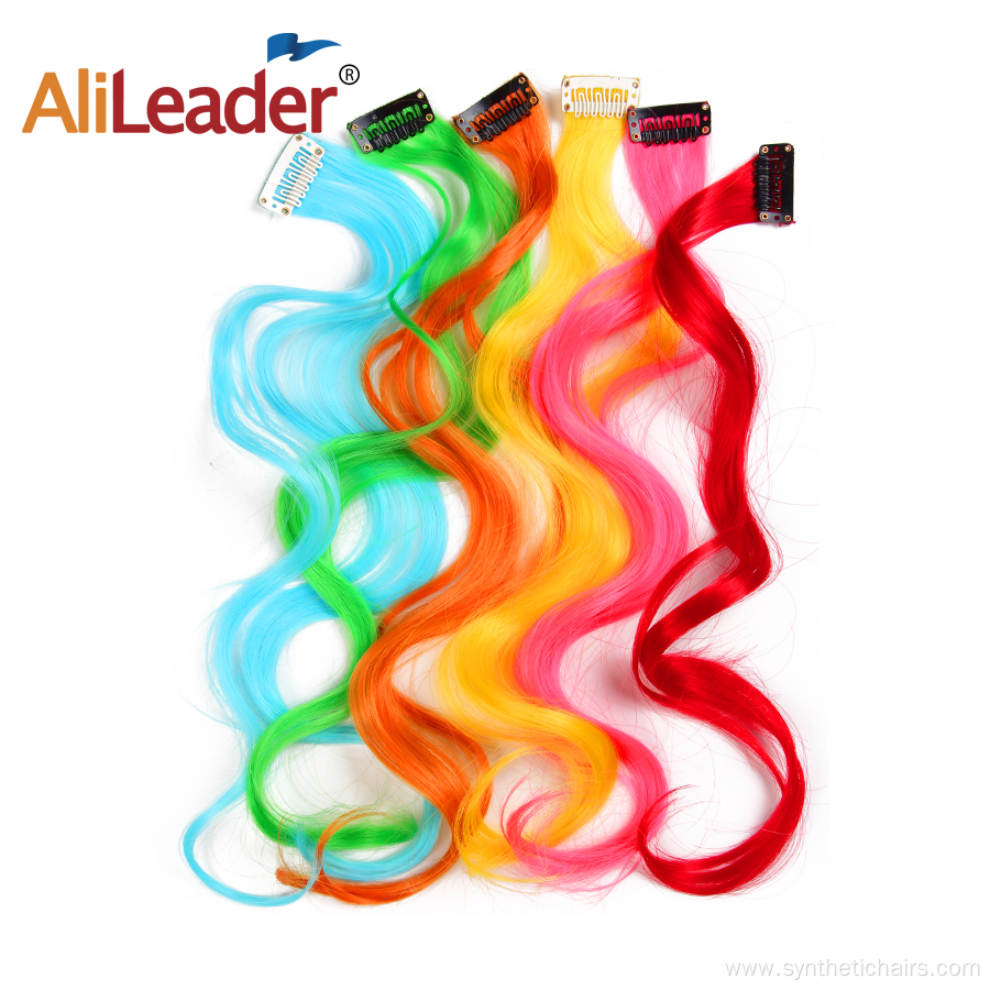 Rainbow Curly Hair Pieces Clip On Hair Extension