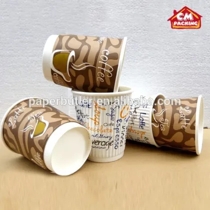 Nature Cup double wall disposable paper cup printed hot coffee cup 16oz 500ml