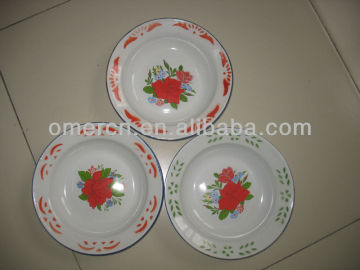 wholesale enamel camping plates/enamel soup plates dishes