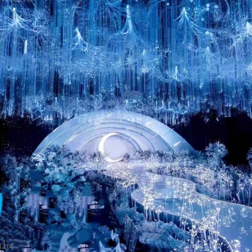 Düğün için renkli fiber optik lamba kolye