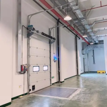 Large storage room aluminum industrial sectional door