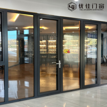 Puerta doble de puente roto que se abre hacia adentro