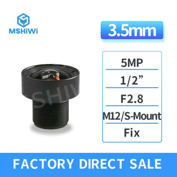 5.0MP M12/S-mount 3.5mm F2.8 Fixed Lens 1/2" CCTV Lens