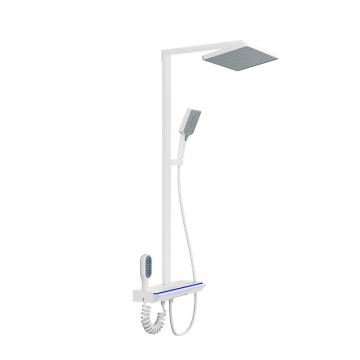 Matte White LED shower Set with Digital Screen