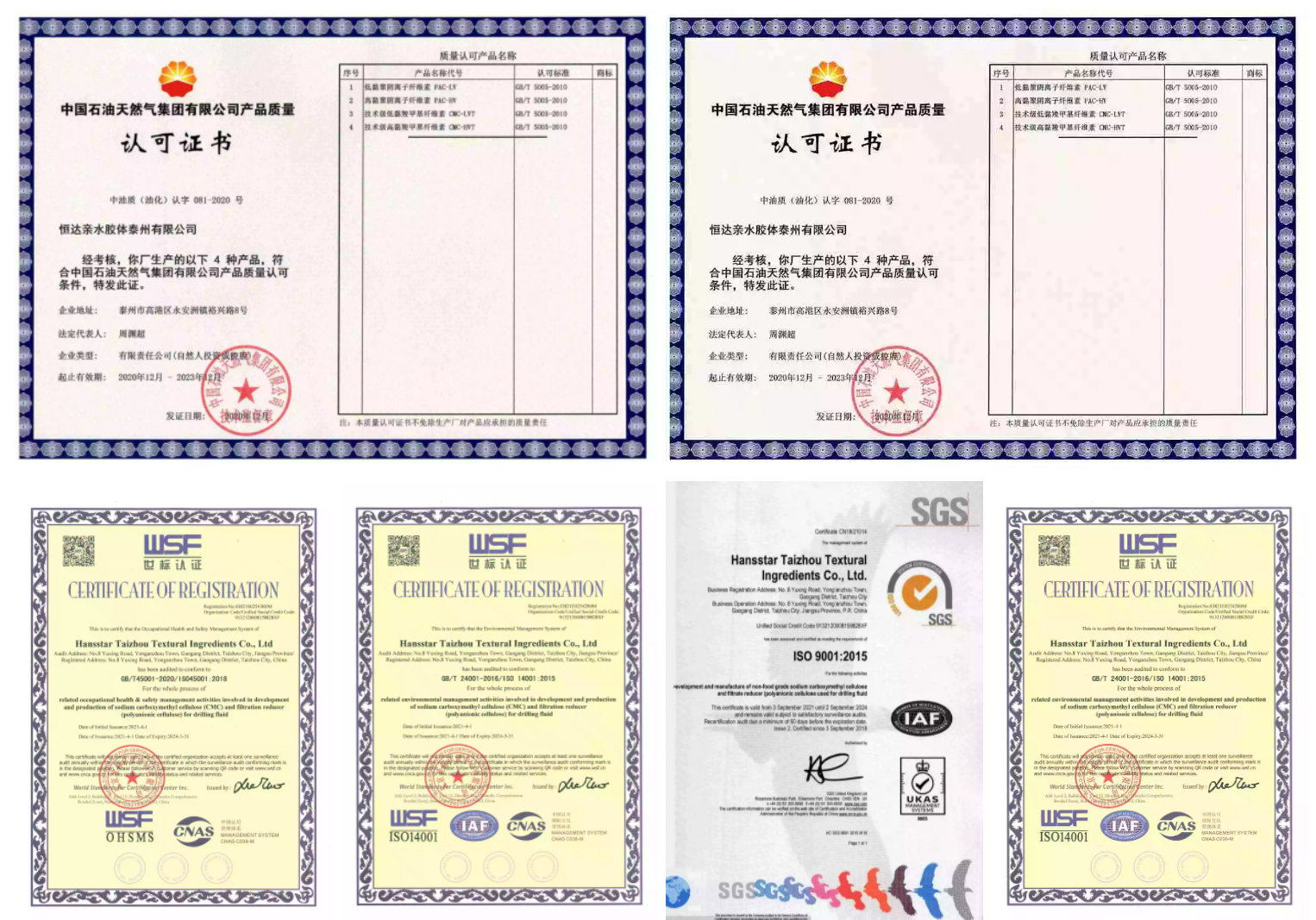 hansstar CMC certificate