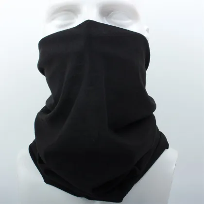 Black Solid Color Polyester Microfiber Buff Scarf