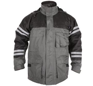 100% Polyester grau mit schwarzer Winterjacke
