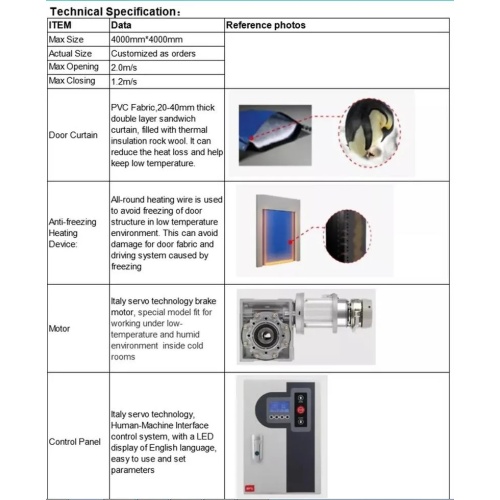 Energy-saving Cold Storage High Speed Door