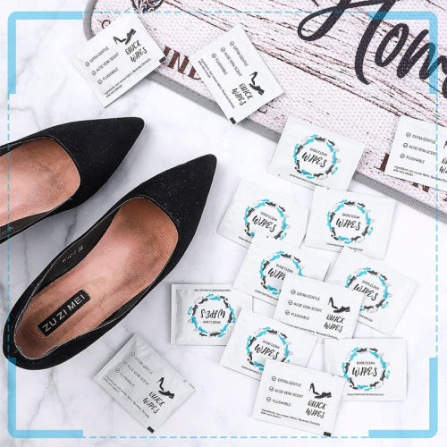 Khăn lau ướt da dùng một lần tùy chỉnh cho giày nam và nữ