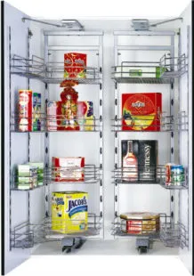 TKK soft stop metal kitchen cabinet tandem storage pantry unit