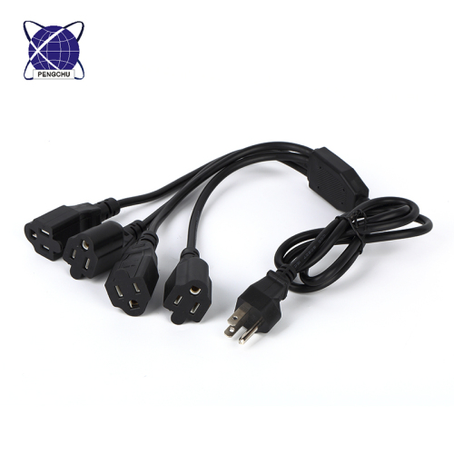 1 to 4 US plug conversion power cord