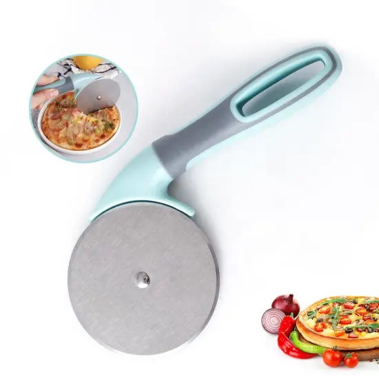 Premium Stainless Steel Kitchen Pizza Cutter with Non-Slip Handle for Large Pizzas