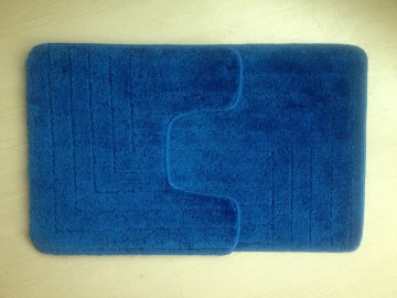 100% polyester H3 bathroom floor tile 2 pcs mat set