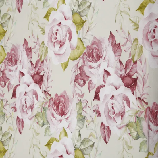 Floral Printed Viscose Rayon Challis Fabric for Women's Dress