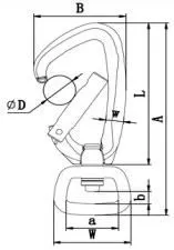 Black D shape carabiner big carabiner iron carabiner wholesale