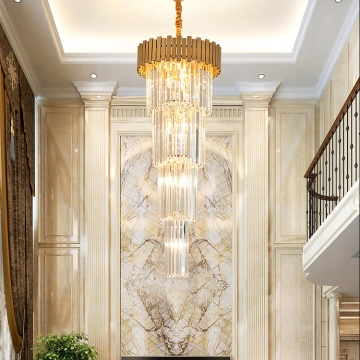 Hotel villa luxury big crystal led chandelier pendant