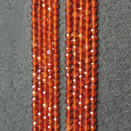 Natural Orange Garnet Loose Beads Faceted Round Beads