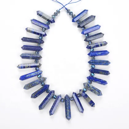 Lapis Lazuli Double Point Crystal Pendant for Jewelry Making