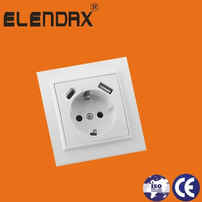 Antarmuka Soket Dinding Eropa USB Tipe C