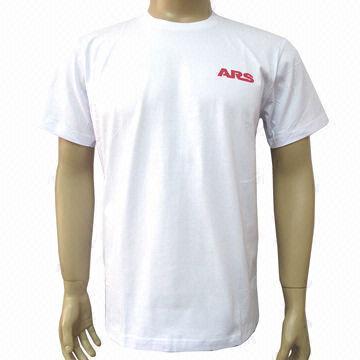 Cotton T-shirt, with White O-neck, Suitable for Promotional and Advertising