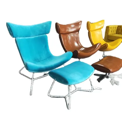 Nordic Imola Recliner: Designer Living Room Lounge Chair with Ottoman